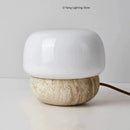 Yellow Cave Stone Wabi Sabi Style Bedside Lamp by Axyaa with Light Source