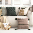 Axyaa Moroccan Jacquard Cotton Tufted Pillowcase Set, Geometric Design, Headboard Cushion Cover