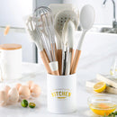 Axyaa 11-Piece Silicone Kitchenware Set with Storage Bucket