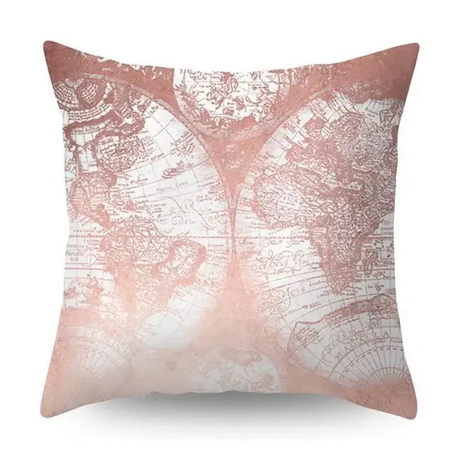 Rose Gold Geometric Pineapple Glitter Pillowcase - Axyaa Home Decor