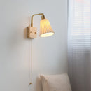 Axyaa Glass Ceramic LED Wall Lamp Sconce Rotatable Walnut Wood Mirror Light