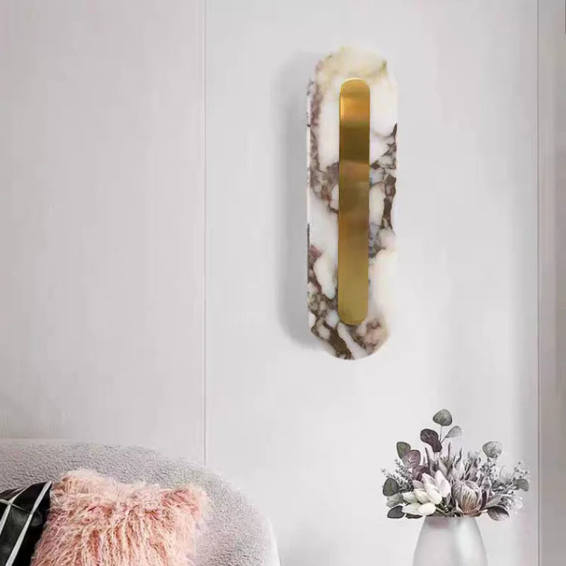 Axyaa Gold Marble LED Wall Light for Home and Business Decor