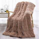 Axyaa Long Fur Weighted Sherpa Blanket, Cozy 15lbs Adult Plush, Fluffy Faux Fur Luxe