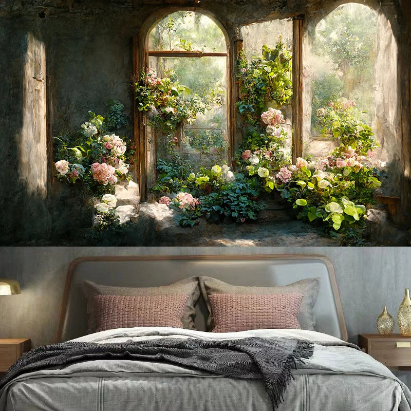 Axyaa Bohemian Retro Floral Wall Hanging Room Art Decoration for Home