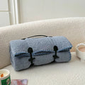 Axyaa Cloud Velvet Cartoon Pattern Blanket with Warm Belt Handle