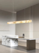 Spanish Marble Pendant Lamp by Axyaa: Cylinder Alabaster Hanging Light for Dining Table