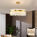 Axyaa Glass Chandelier: Nordic Postmodern LED Light for Living Spaces