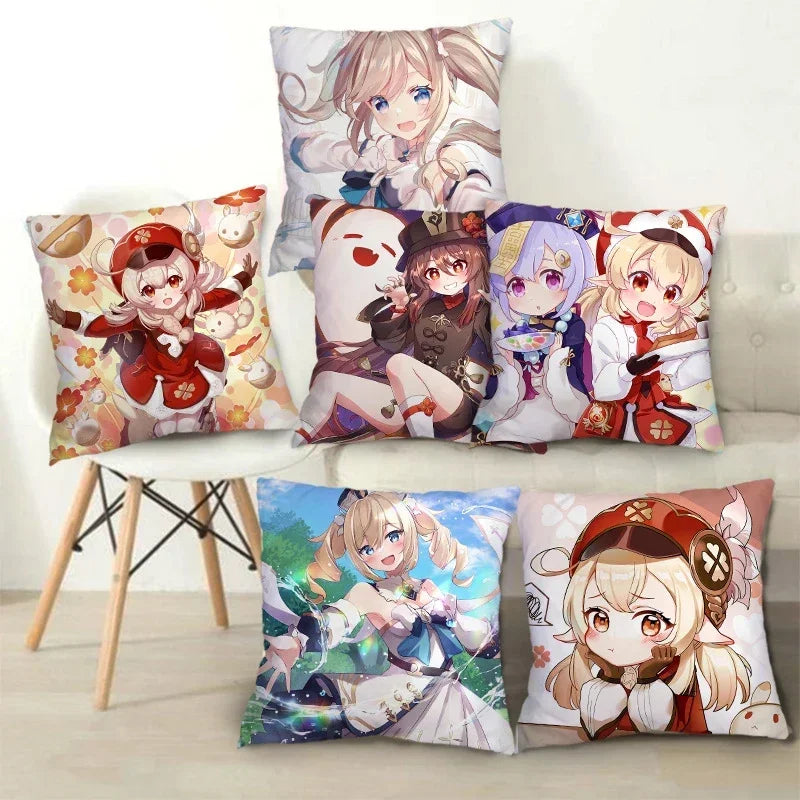 Genshin Impact Axyaa Pillow Cases - Klee Xiao Venti Hutao Anime Printed Pillowcases