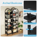 Axyaa 6-Tier Tall Arched Bookshelf: Freestanding Narrow Corner Display Shelves