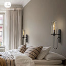Axyaa Ribbed Glass Nordic Wall Lamp E27 for Dining Hotel Bedroom