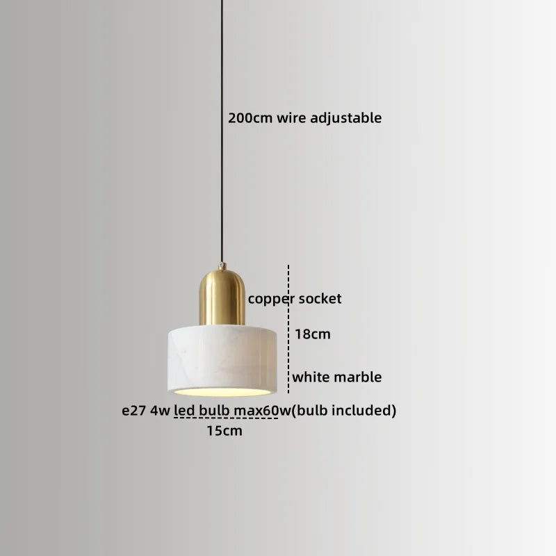 Axyaa Modern LED Marble Pendant Lamp for Luxury Home Decor