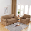 Axyaa Seersucker Universal Sofa Cover Slipcover Elastic Thickening - Fits Most Sofas
