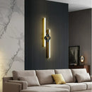 Axyaa LED Copper Line Pipe Wall Sconce with Acrylic Lampshade for Bedroom and Living Room