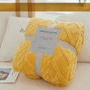 Axyaa Space-Themed Knitted Throw Blanket: Soft Milk Velvet Cozy Flannel Stripe Pattern