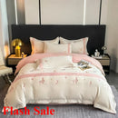 Axyaa Embroidered Luxury Fleece 4-Piece Winter Bedding Set