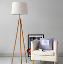 Axyaa Rattan Stand Floor Lamp - Nordic Design Wooden Tripod Standing Lamp