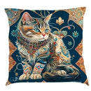 Axyaa Nordic Peacock Oil Painting Cushion Cover for Stylish Home Decor