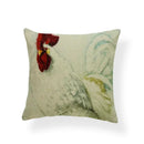 Axyaa Watercolor Rooster Pattern Pillowcase Home Decor Throw Cushion Cover