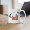 Axyaa Cute Cat Peach Goma Coffee Tea Mug | Ceramic Funny Animal Breakfast Cup