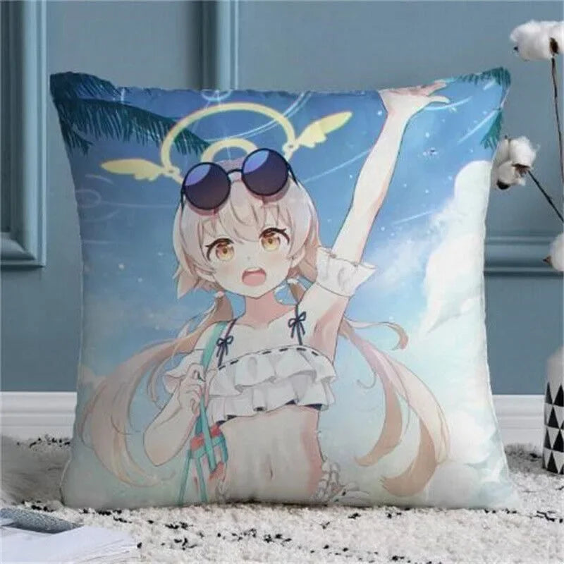 Blue Archive Anime Decor Case Throw Pillow Cover for Sofa Cushion Home by Axyaa