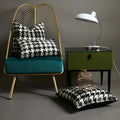 Axyaa Checkerboard Houndstooth Pillowcase 30x50/45/50cm - Nordic Tufted Black White Cushion Cover