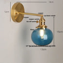 Axyaa Nordic LED Wall Light Fixture Clear Glass Rotating Bedside Lamp
