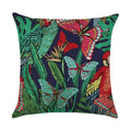 Axyaa Linen Butterfly Flower Sofa Cushion Cover 45*45 - Home Decor Printed Pillow Case