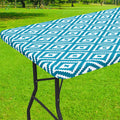 Axyaa Waterproof Flannel-Backed Vinyl Picnic Table Cloth for Indoor and Outdoor Dining