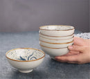 Axya Ceramic Noodle Soup and Dessert Bowl Set - Retro Korean Tableware