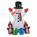 Axyaa Christmas Snowman Inflatable with LED Lights - Outdoor Xmas Decor for Yard & Garden