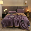 Axyaa Winter Three-Layer Flannel Warm Blanket for Sofas & Living Room