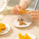 Axyaa Flower Ceramic Relief Dinner Plate Set for Pasta, Bread, Dessert - Restaurant Tableware