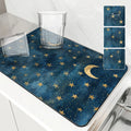 Axyaa Diatom Kitchen Drain Pads: Absorbent, Stars and Moons, Coffee Machine Mat