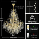 Axyaa Modern Luxury Crystal Chandelier for Living Room Staircase Foyer High Stairway