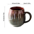 Axyaa Ceramic Vertical Pattern Coffee Mug, Japanese Style, Large Capacity, Retro Design