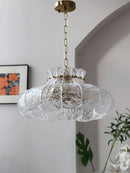 Axyaa Clear Glass Pendant Chandelier, LED Indoor Lighting for Bedroom, Bar, Dining Room.