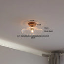 Axyaa Glass Wood LED Ceiling Lamp for Home Restaurant Living Room Decor