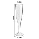 Axyaa Glitter Champagne Flutes: 5oz Reusable Plastic Stemmed Wine Cups