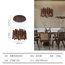 Axyaa Solid Wood LED Pendant Light for Living Room, Study Room Indoor Decor