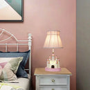 Axyaa Princess Castle Pink Girl Table Lamp - Modern LED Desk Light