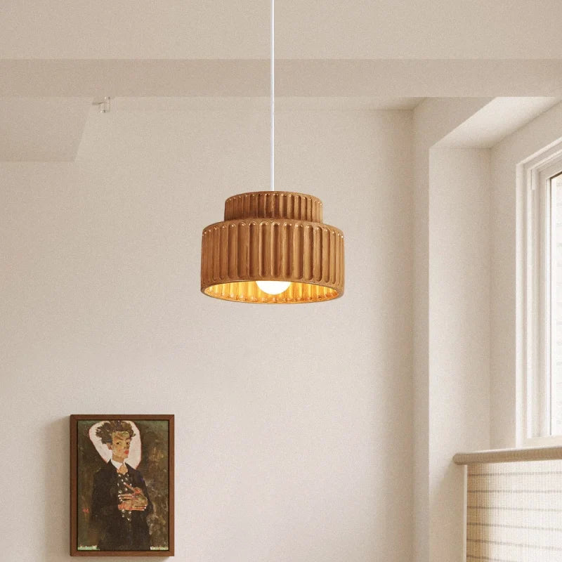 Axyaa Nordic LED Pendant Lamp Cream Resin Hanging Light Fixtures