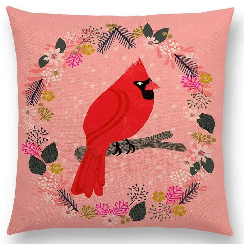 Axyaa Bird-Floral Teacup & Lepidoptera Cushion Cover for Decor & Sofa