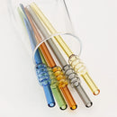 Axyaa High Borosilicate Glass Tomatoes on Sticks Straw Set with Brush