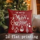 Christmas Red Deer & Merry Words Pattern Pillow Cover by Axyaa for Sofa Bedroom Car
