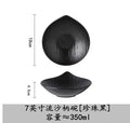 Axyaa 7-inch Black Gold Salad Bowl Set: Soup, Dessert Plate, Western Tableware