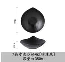Axyaa 7-inch Black Gold Salad Bowl Set: Soup, Dessert Plate, Western Tableware