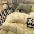Axyaa Solid Purple Bedding Set - Soft Polyester Bed Linen Twin Queen Full Size