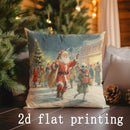 Axyaa Santa & Winter Themed Cushion Covers for Sofa, Bedroom, Car - Pattern Pillow Cover