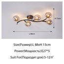 Axyaa Modern Glass LED Ceiling Lights Gold/Black Metal Lamps for Home Decor