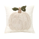 Axyaa Plush Pumpkin Embroidered Cotton Pillow Cover for Halloween Decor